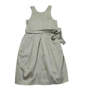 NWT Tsesay Womens Cross Back Dress Sleeveless Tie Front Pleat Zinc Gray Size 10